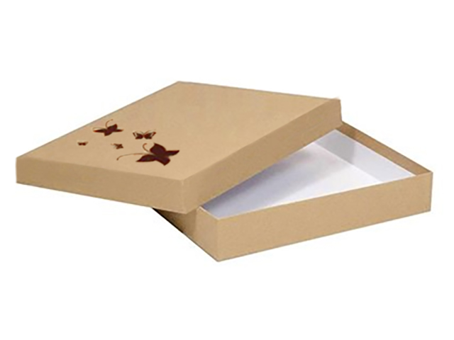 Картонная коробка крышка-дно из бурого (крафтового) микрогофрокартона, непрозрачная, с печатью логотипа, 380х250х100 мм