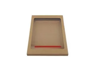 Коробка крышка-дно 433х330х120, с прозрачным окном, крафт