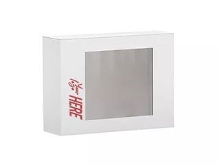 Коробка крышка-дно 433х330х120, с прозрачным окном, с логотипом