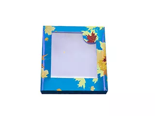 Коробка крышка-дно 320х220х77, с прозрачным окном, с печатью