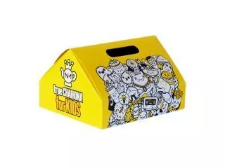 Коробка-домик 270х230х160, непрозрачная, с печатью