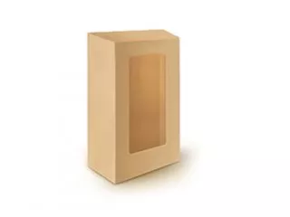 Коробка для кукол 260х190х100, с окошком, крафт