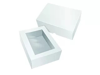 Коробка для пирожных 340х120х120, из однослойного картона, с прозрачным окном