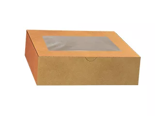 Коробка для пряников 225х225х110, с окном, крафт