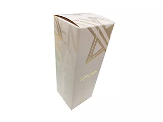 Цельный короб 95х95х275 мм, непрозрачный, с печатью и тиснением золотой фольгой