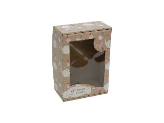 Картонная коробка с прозрачным окном 260х190х100 мм